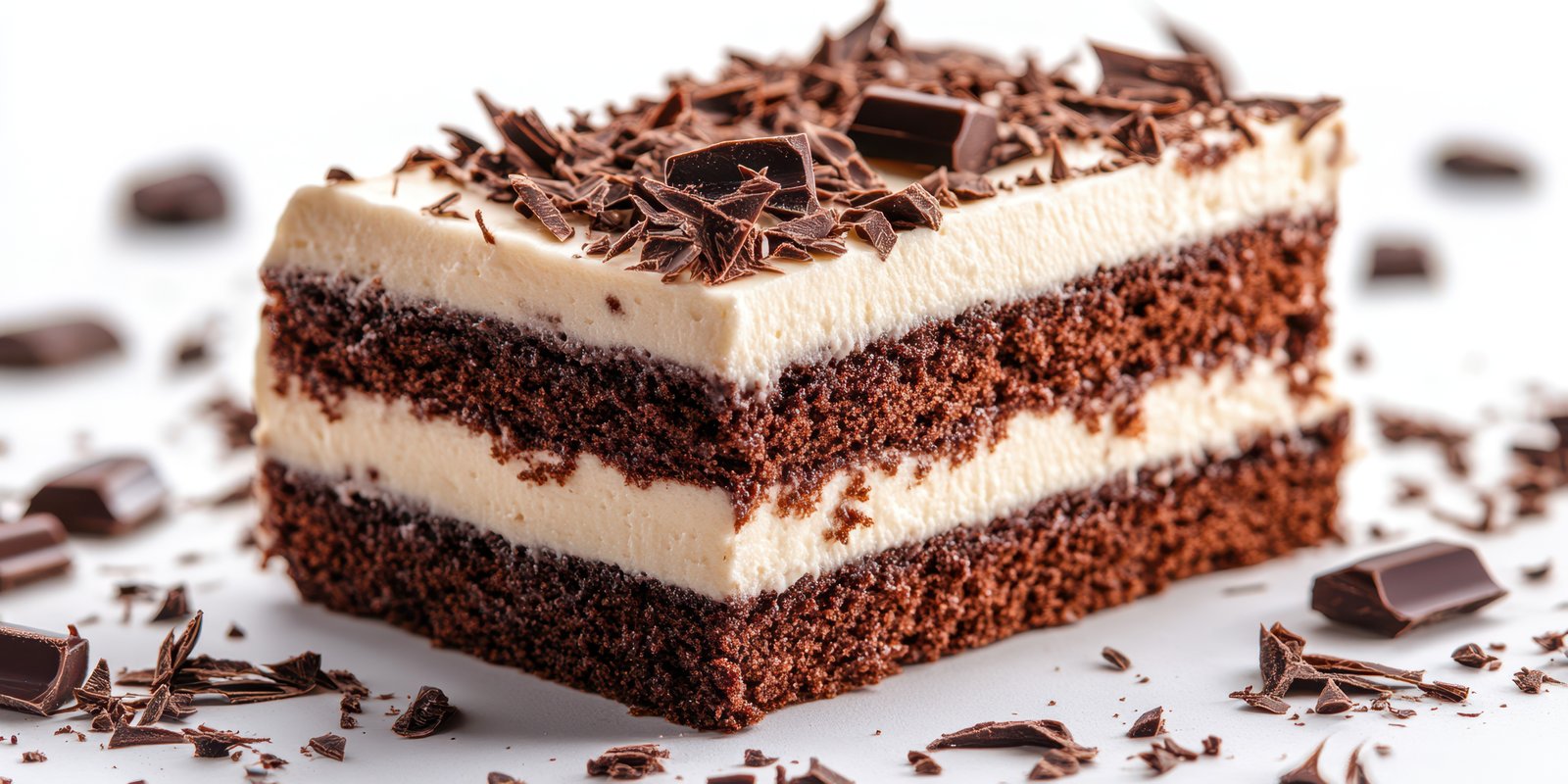 Rich chocolate cake layered with creamy filling and dark chocolate shavings, perfect for dessert lovers in any season